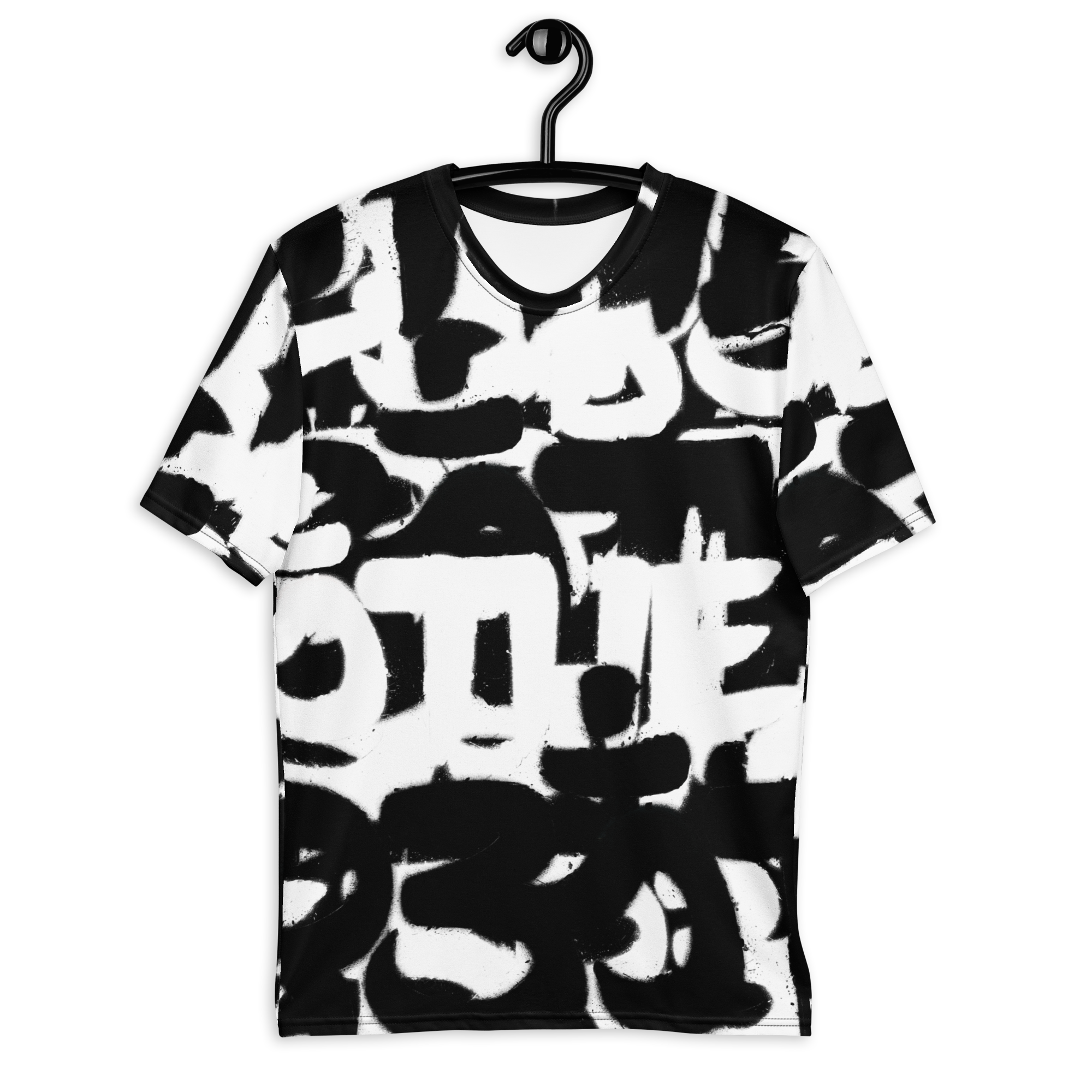 Black T-shirt with graffiti print